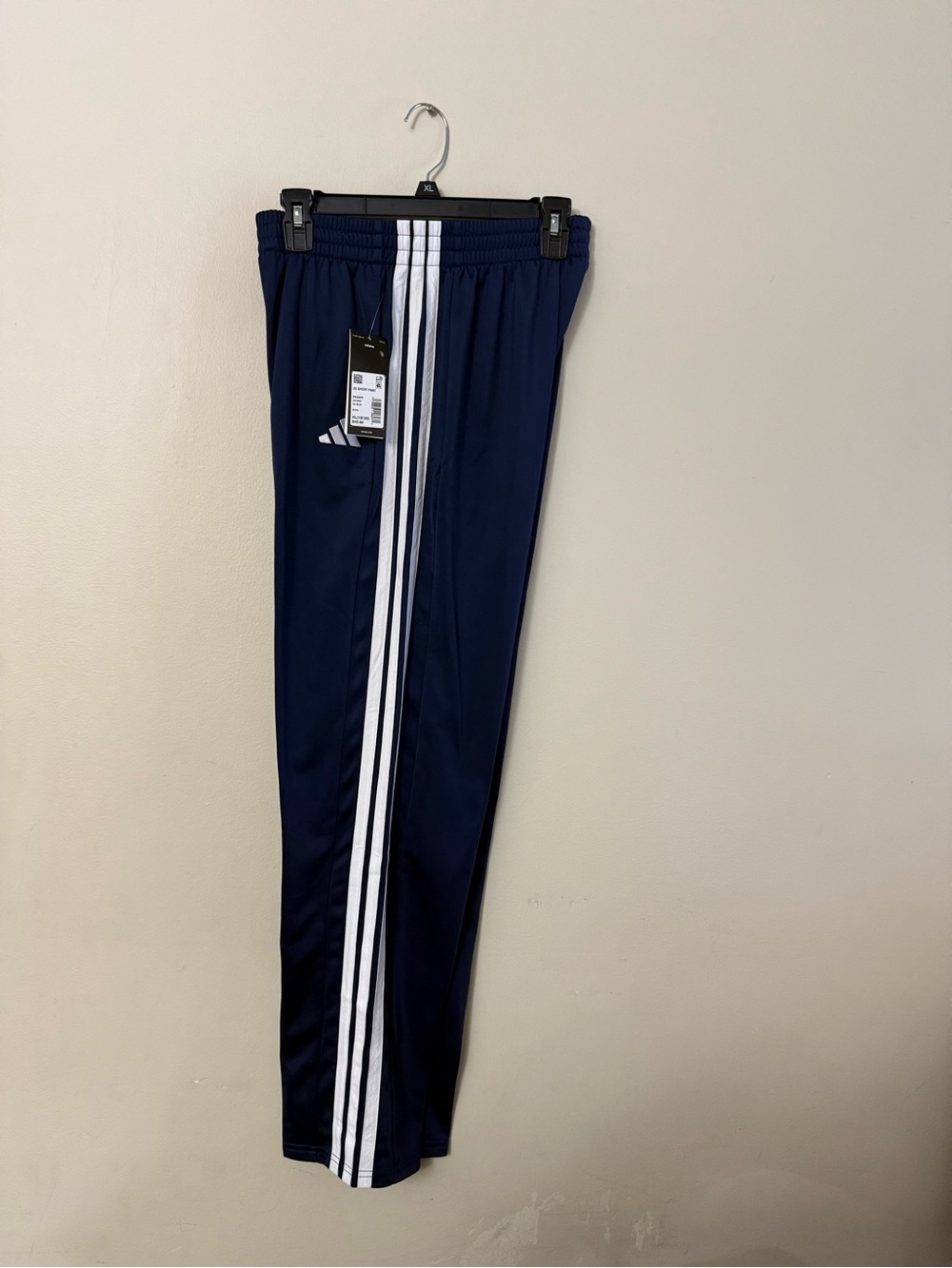 adidas Navy Track Pants with White Triple Stripes
